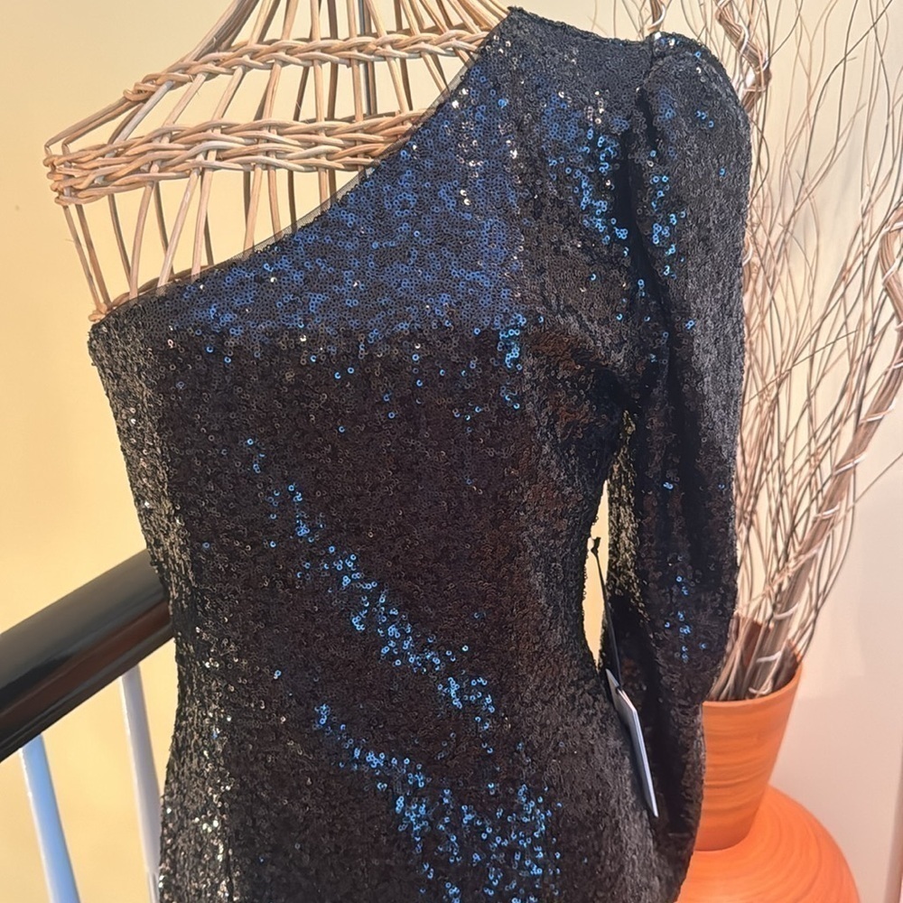 LINI NWT black sequins cocktail dress - Picture 3 of 14